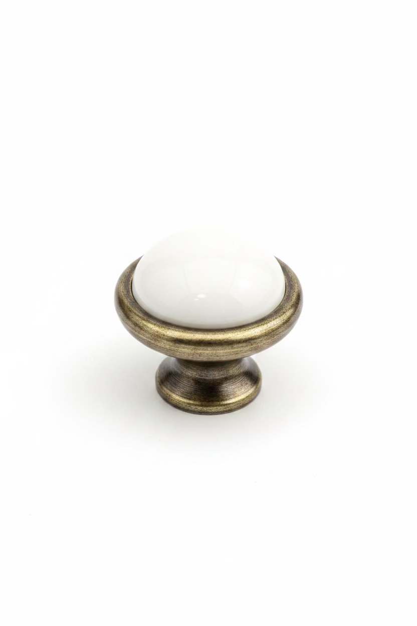 Møbelknop med antik messing finish