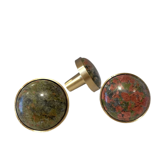 Natursten med messing hardware (Ø: 27 mm)