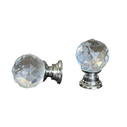 Glas diamant møbelknop (20 mm)