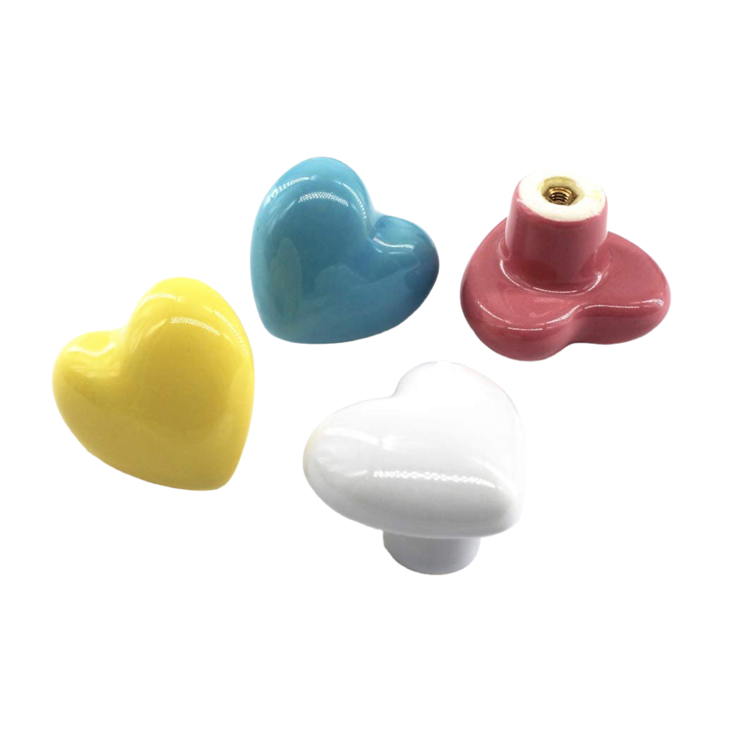 Keramik hjerter - møbelknopper