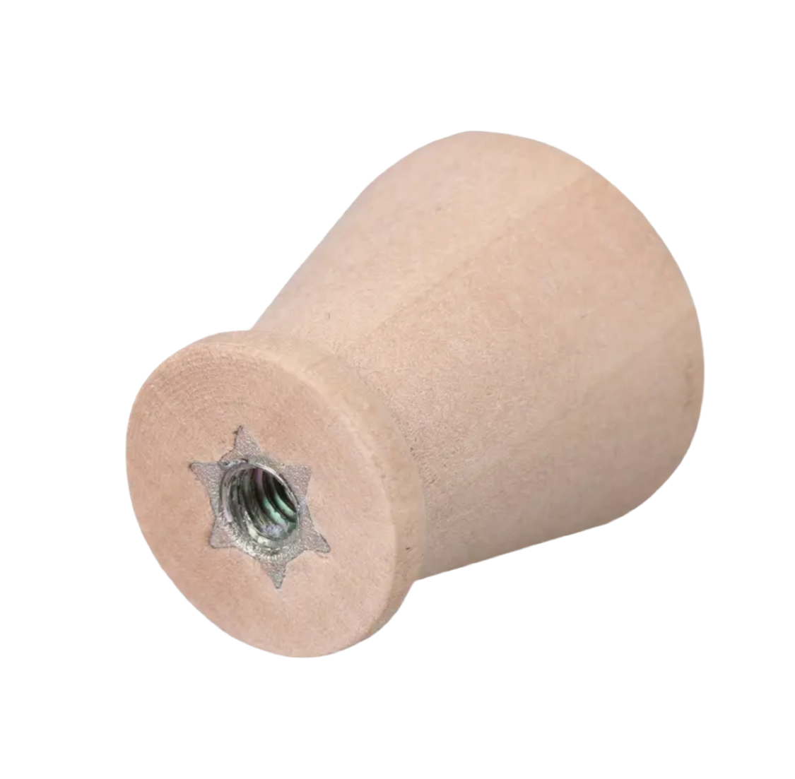 Kegle - møbelknop i lyst træ (Ø: 21 mm)