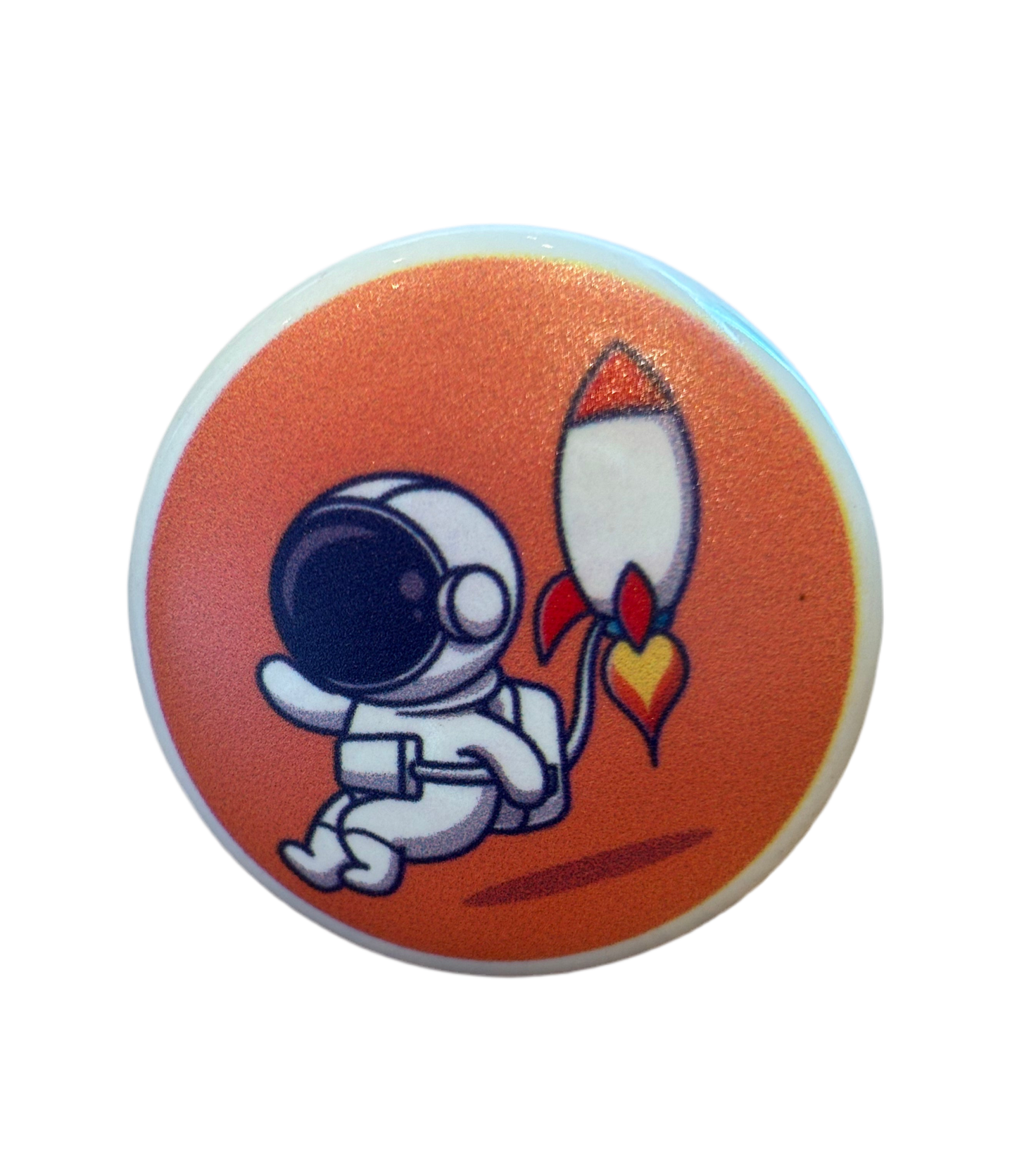 Keramik greb til børneværelset med søde astonauter (Ø: 38 mm)