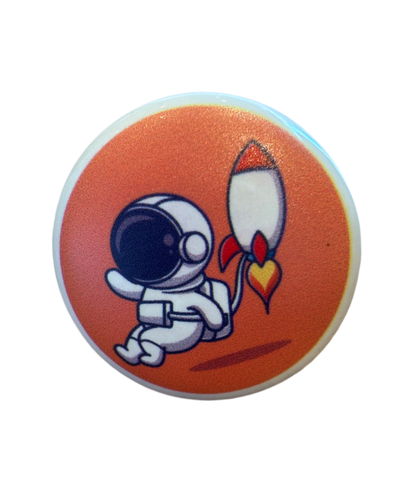 Keramik greb til børneværelset med søde astonauter (Ø: 38 mm)