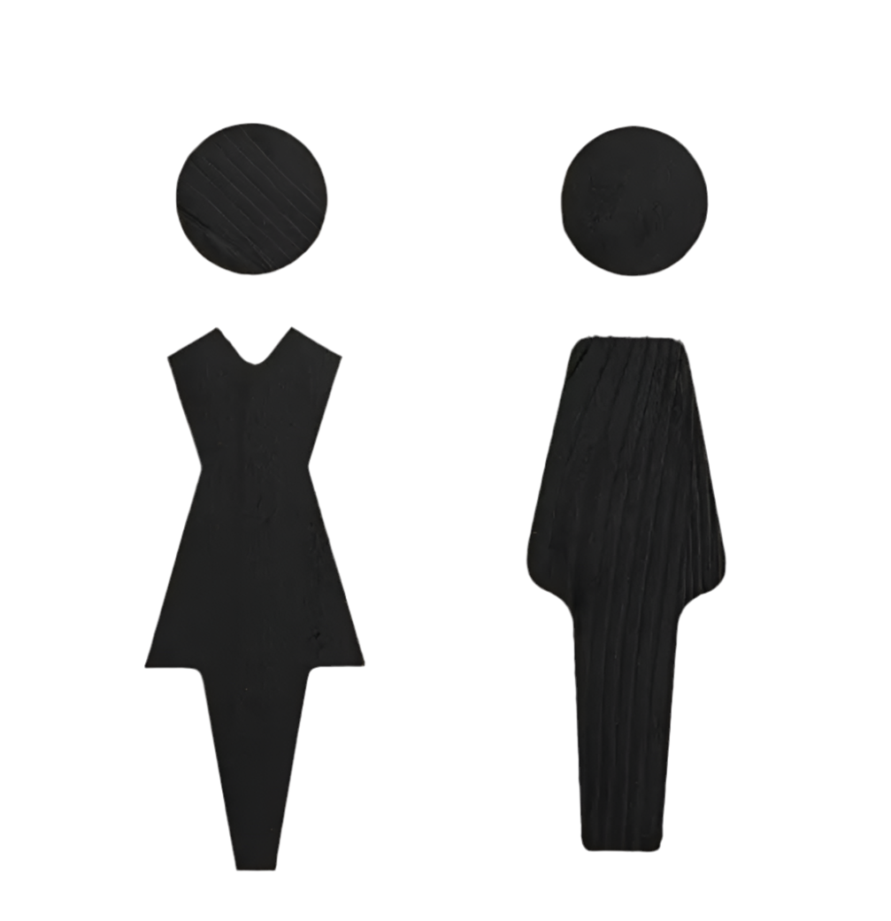 Elegant og enkel markering til toilet – én pakke indeholder begge figure