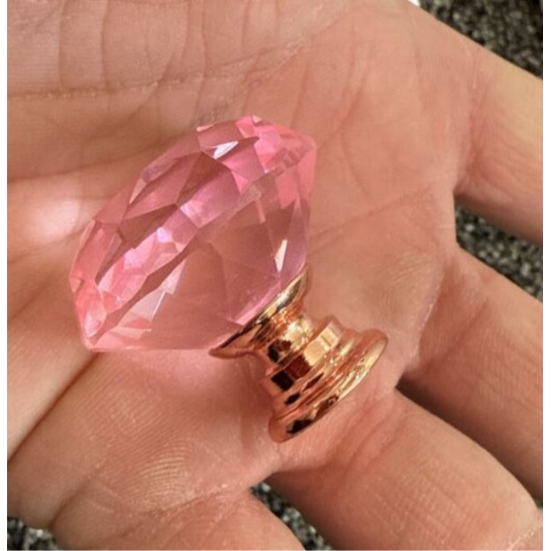 Pink diamant greb i glas (Ø: 30 mm)