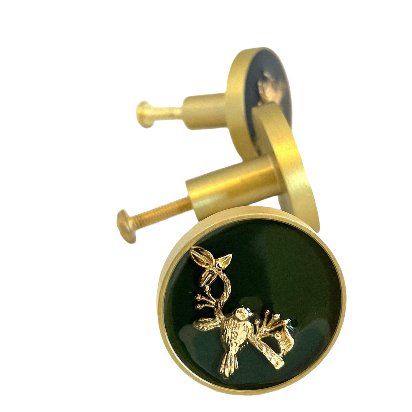 Messing møbelknopper med motiv (Ø: 32 mm)