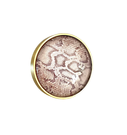 Messing møbelknop med slangeprint (Ø: 32 mm)