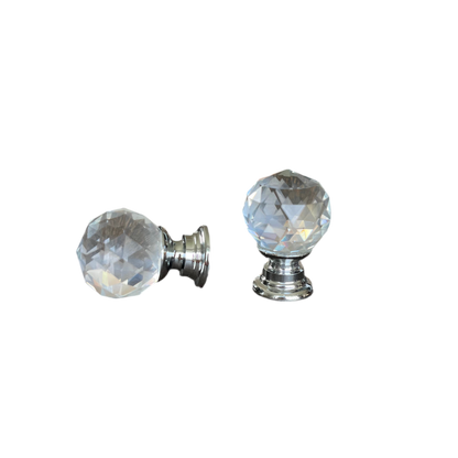 Glas diamant møbelknop (20 mm)