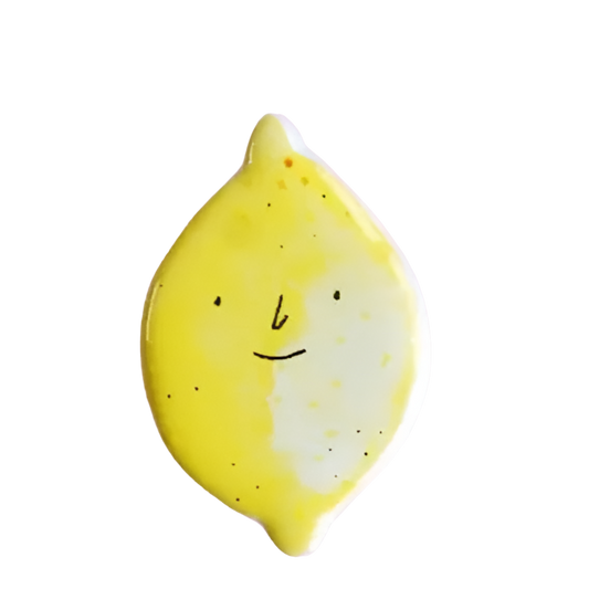 Gul citron - keramik møbelknop