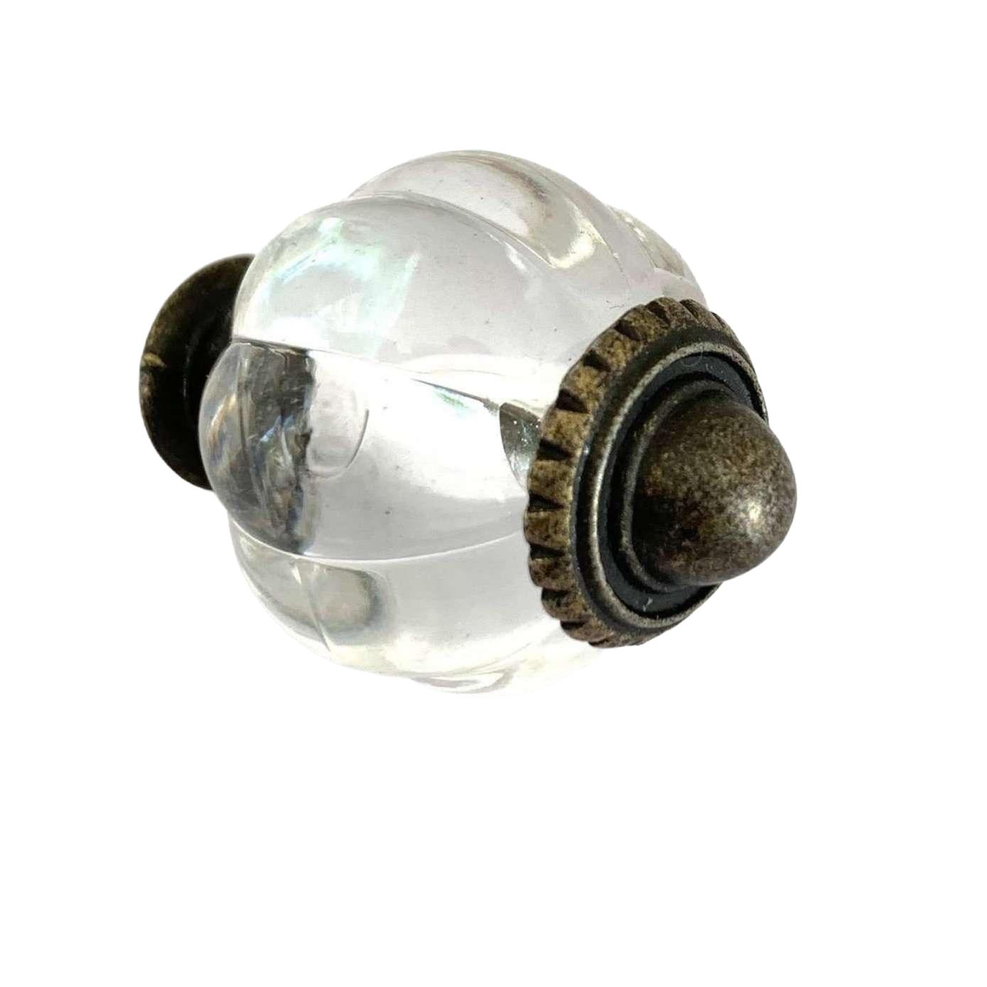 Møbelknop i klar akryl (Ø: 3 cm)