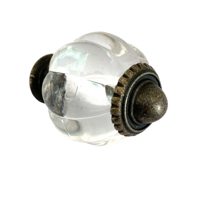 Møbelknop i klar akryl (Ø: 3 cm)