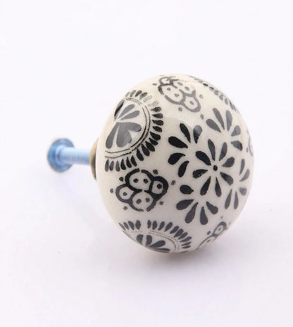 Keramik møbelknop (Ø: 39 mm)