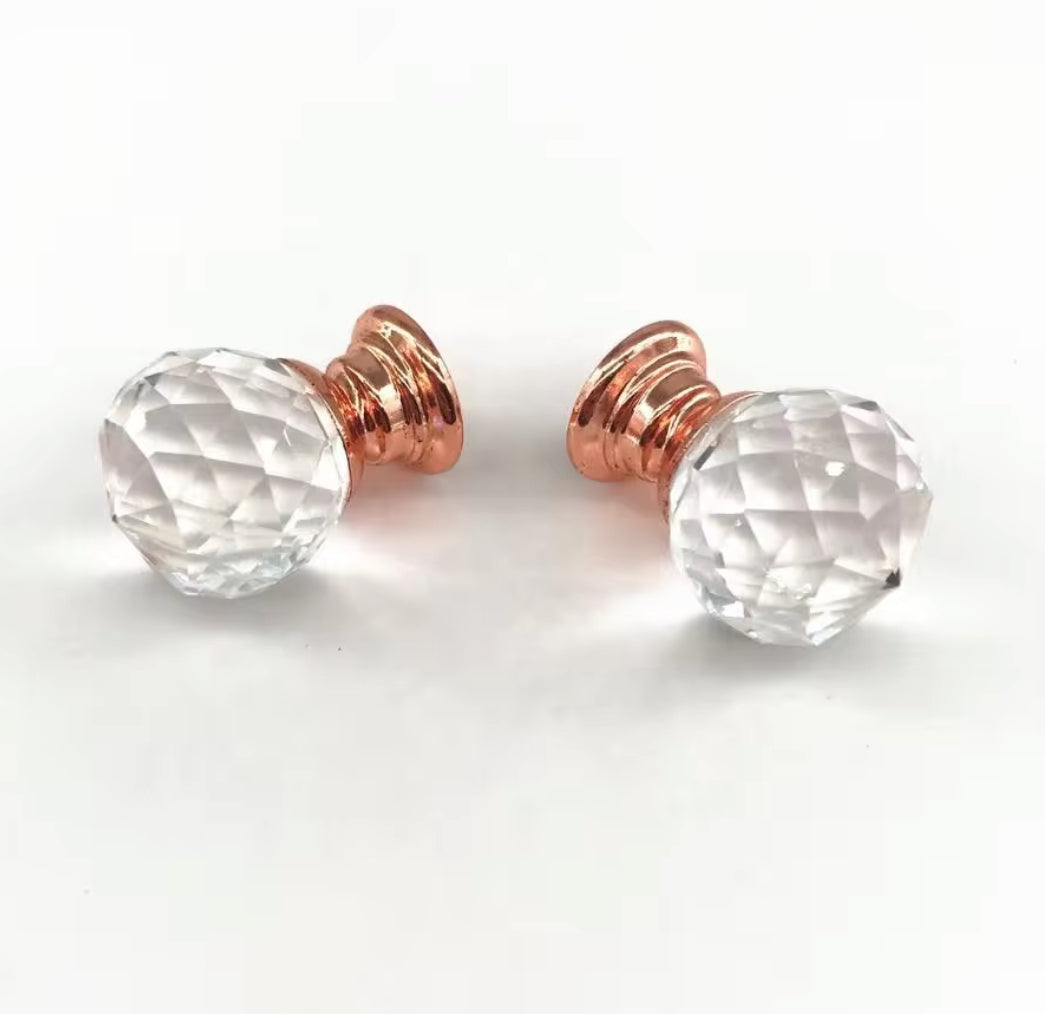 Greb i roseguld med klart glas (Ø: 20 mm)