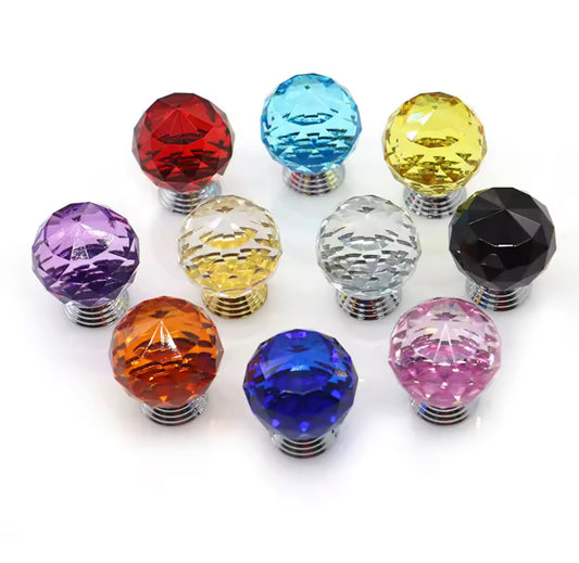 Rundt glas greb (Ø: 30 mm) FLERE FARVER