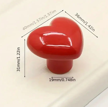 Keramik hjerter - møbelknopper