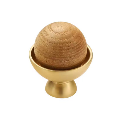 Møbelknop - Messing og eg