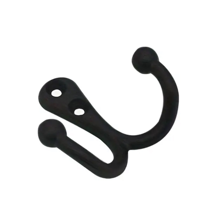 Sorte dobbelt kroge / knager i metal