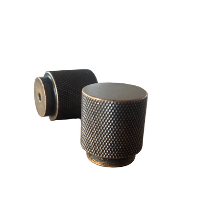 Antik messing - riflet møbelknop