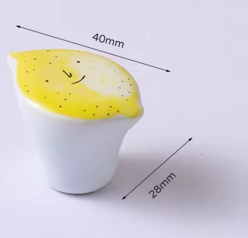 Gul citron - keramik møbelknop