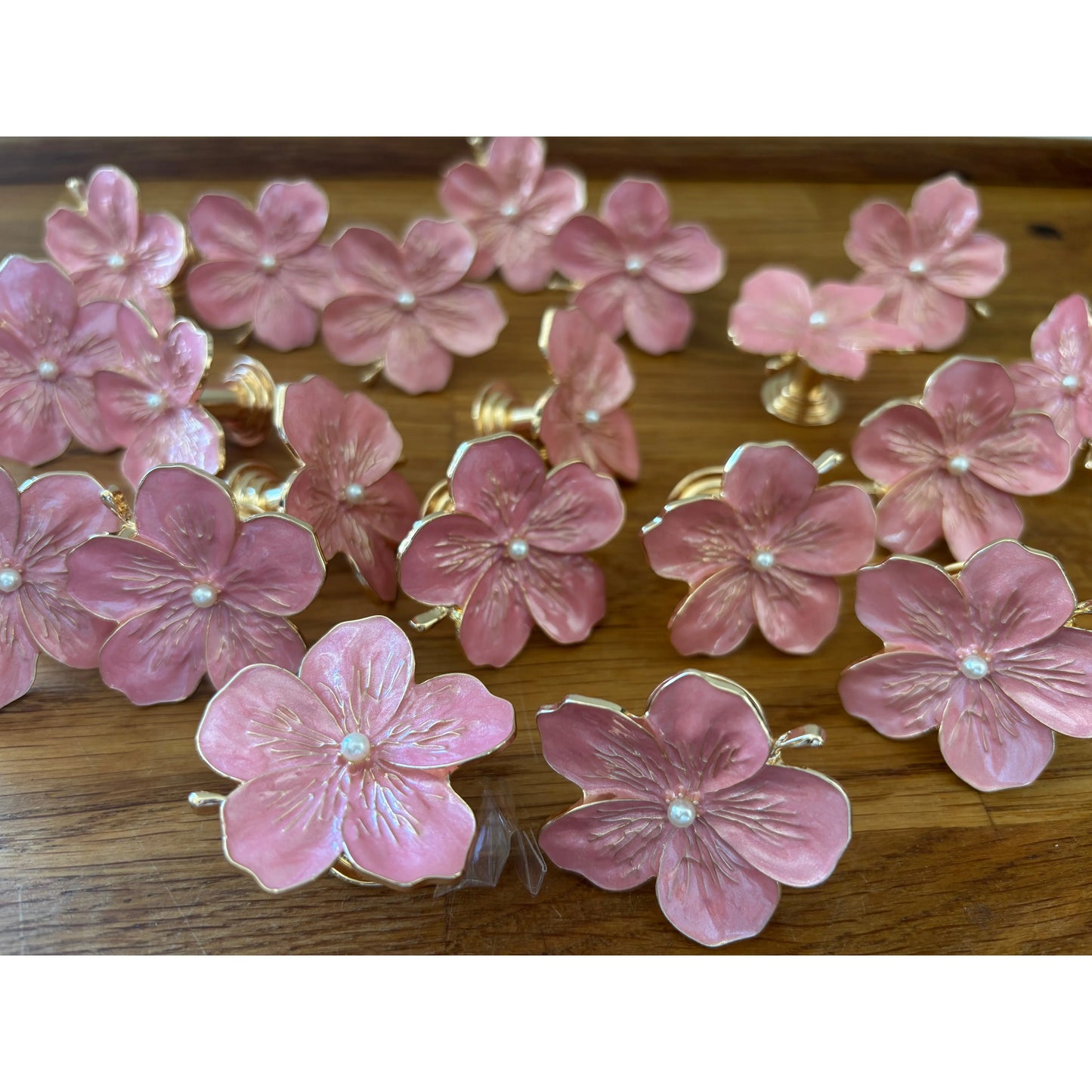 Lyserød blomster møbelknop