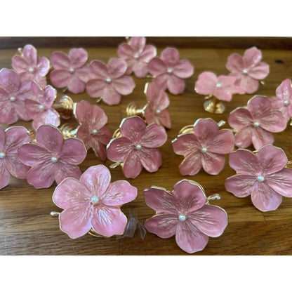 Lyserød blomster møbelknop