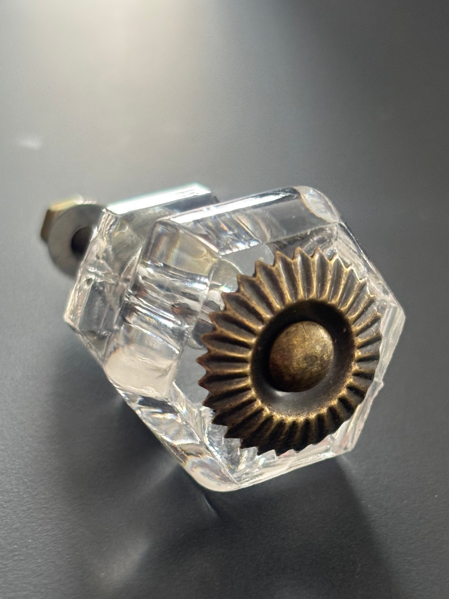 Møbelknop i klar akryl (Ø: 32 mm) - Grebet