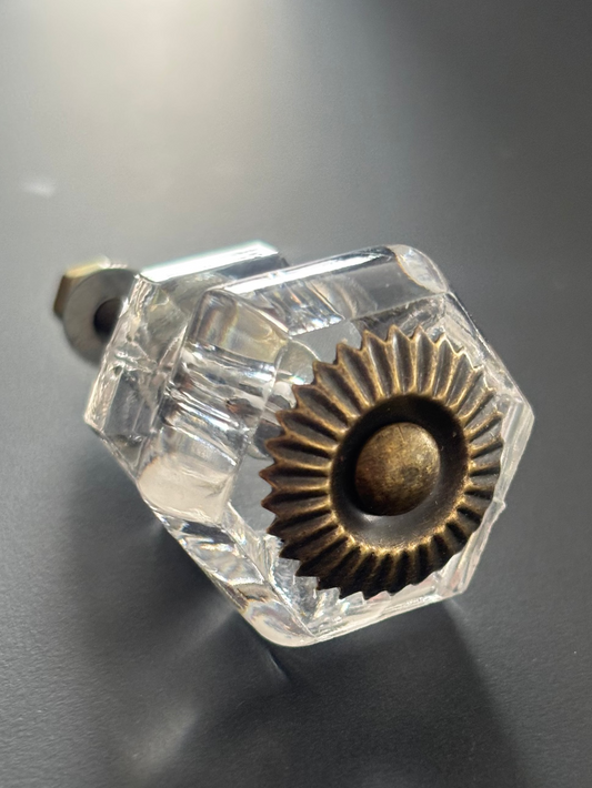 Møbelknop i klar akryl (Ø: 32 mm) - Grebet