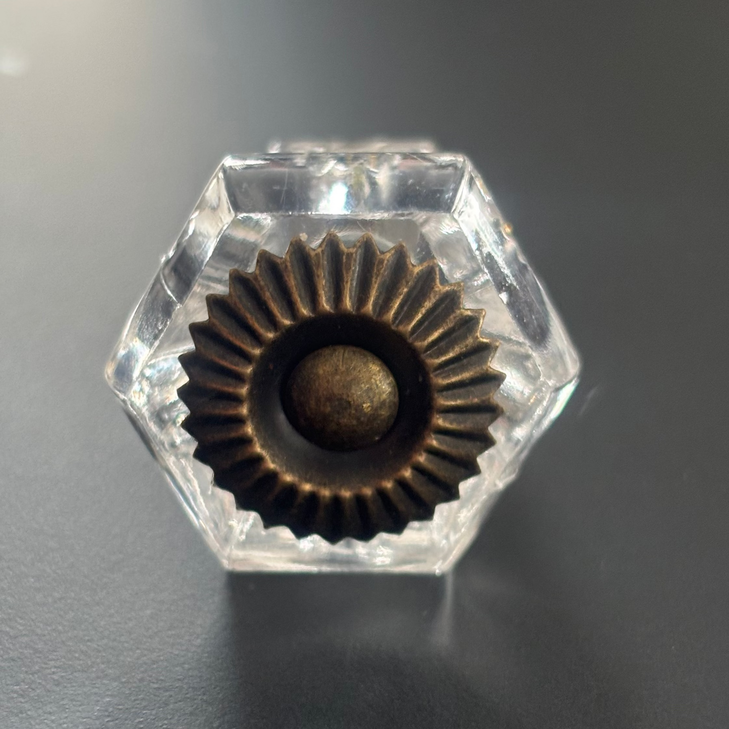 Møbelknop i klar akryl (Ø: 32 mm) - Grebet