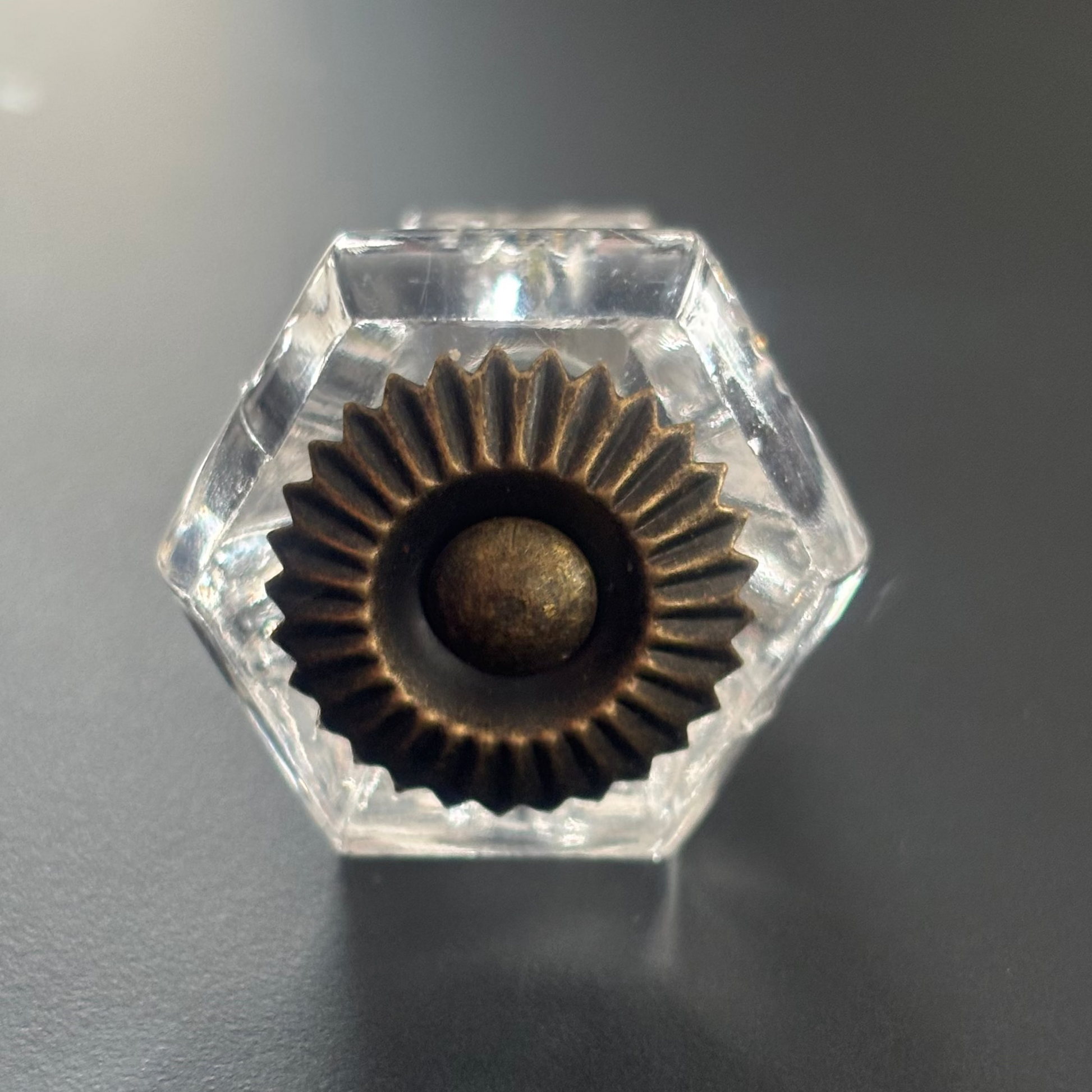 Møbelknop i klar akryl (Ø: 32 mm) - Grebet