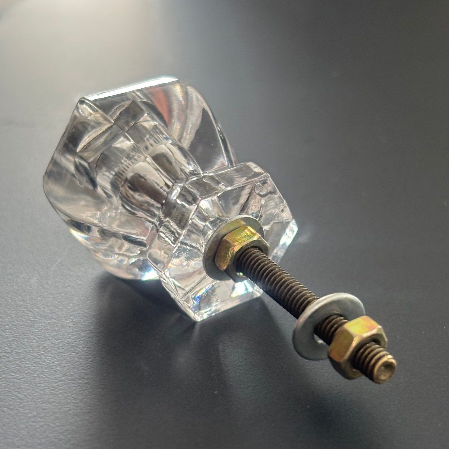 Møbelknop i klar akryl (Ø: 32 mm) - Grebet