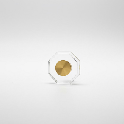 Kantet glas møbelknop