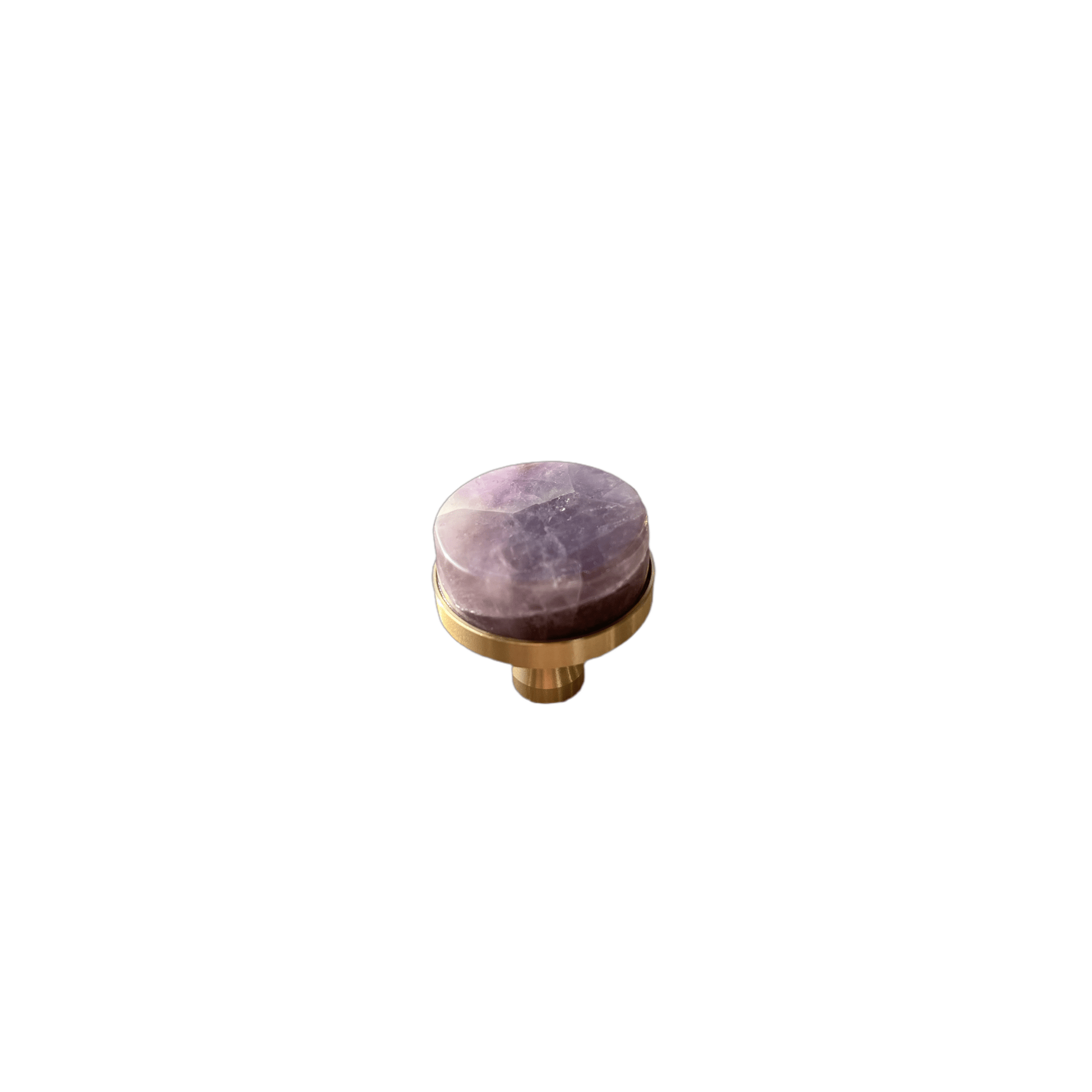 Ametyst og messing - møbelknopper (Ø: 32 mm) - Grebet