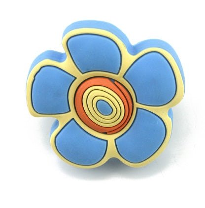 Blå blomst - greb i gummi - Grebet