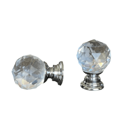 Glas diamant møbelknop (20 mm) - Grebet