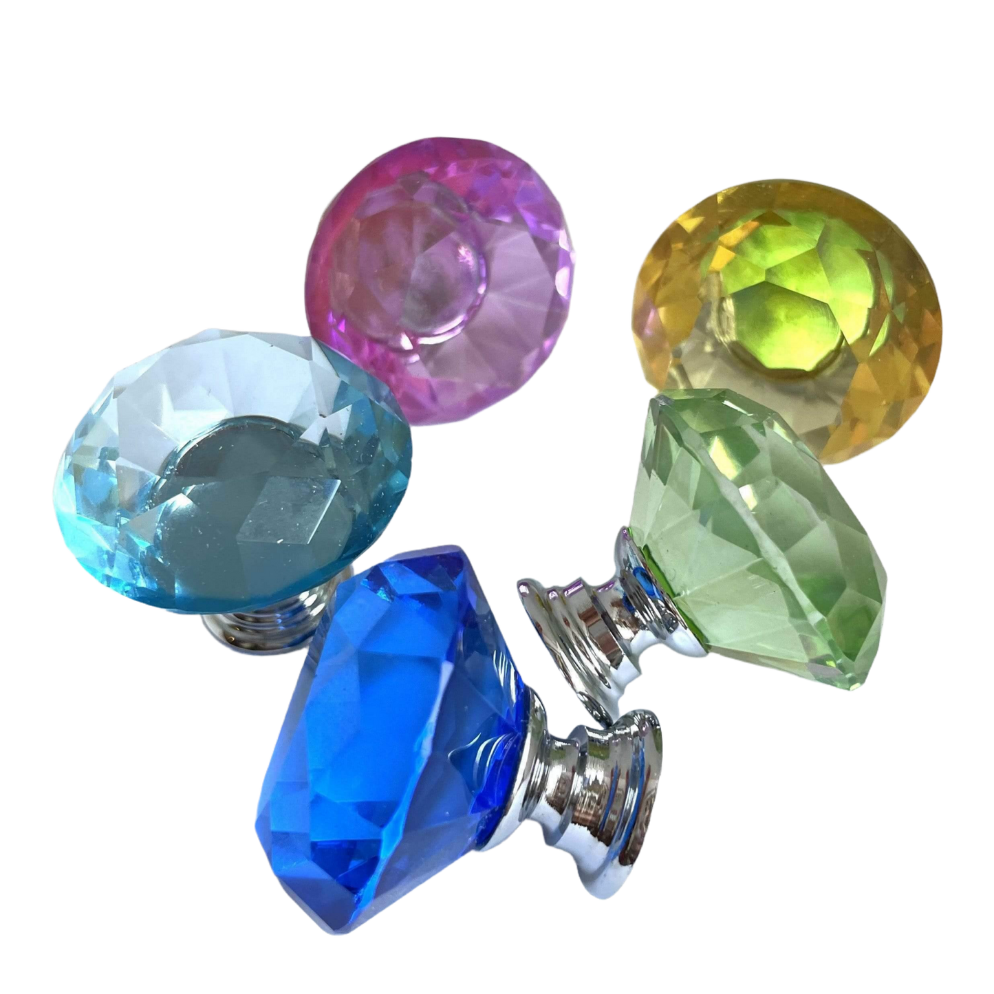 Glas diamant møbelknop (Ø: 30 mm) - Grebet