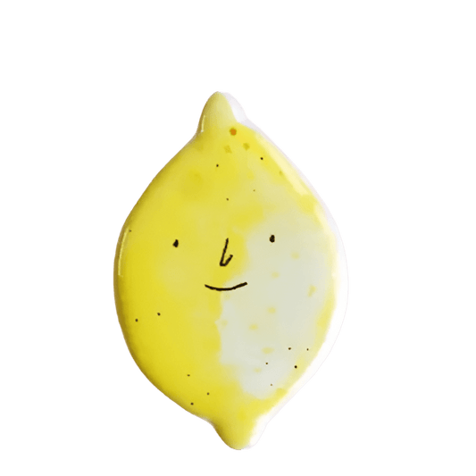 Gul citron - keramik møbelknop - Grebet