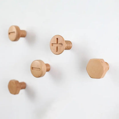 Værktøjsknager i lyst træ (Ø: 6 cm)