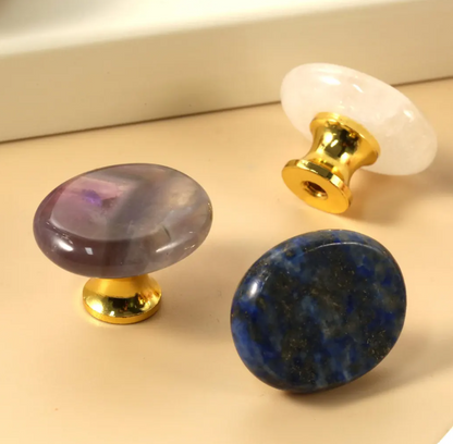 Krystal møbelknop (guldfarvet hardware, flere størrelser)