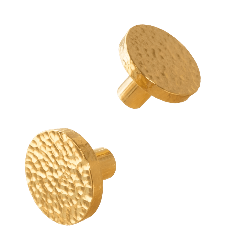 Møbelknop i banket messing (Ø: 25 mm eller 28 mm) - Grebet