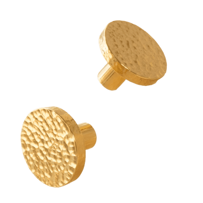 Møbelknop i banket messing (Ø: 25 mm eller 28 mm) - Grebet