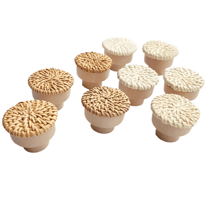 Møbelknop i rattan (Ø: 4 cm) - Grebet