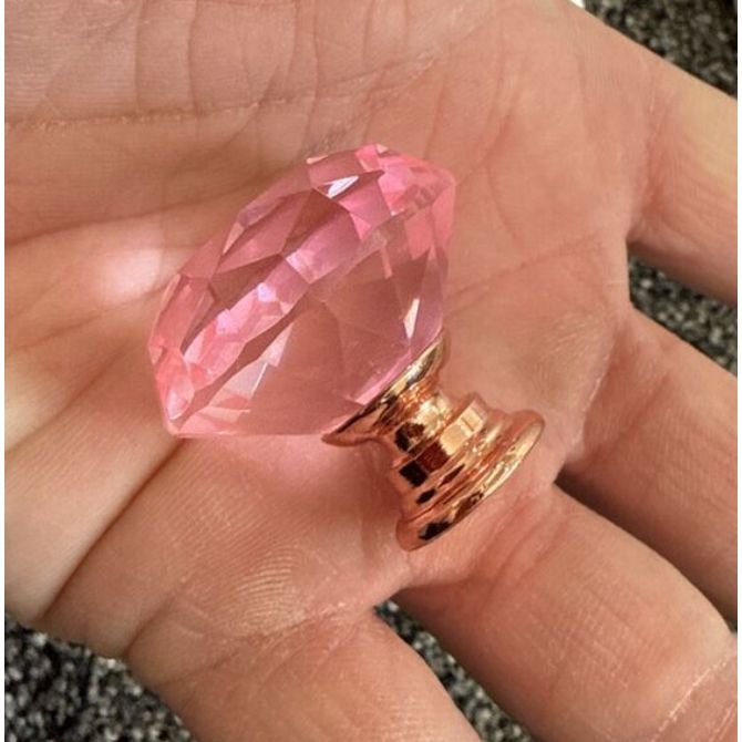 Pink diamant greb i glas (Ø: 30 mm) - Grebet