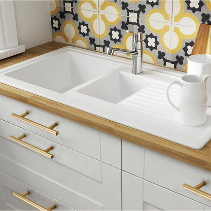 Relingsgreb - messingfarvet metal (T-greb eller CC: 64, 76, 96, 128, 160, 192, 224, 256, 288, 320, 352 og 384 mm)