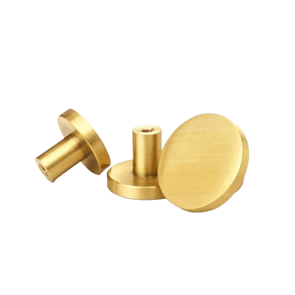 Rund møbelknop i børstet messing (Ø: 25mm - 28mm - 33mm - 44 mm) - Grebet