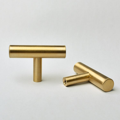 Relingsgreb - messingfarvet metal (T-greb eller CC: 64, 76, 96, 128, 160, 192, 224, 256, 288, 320, 352 og 384 mm)