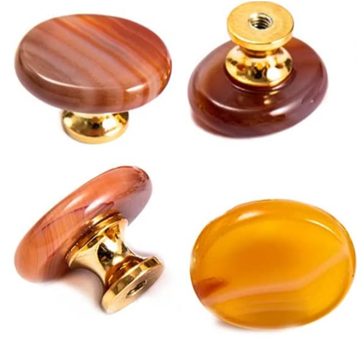 Krystal møbelknop (guldfarvet hardware, flere størrelser)