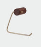 Toiletrulleholder i messing og træ (L-form) - Grebet