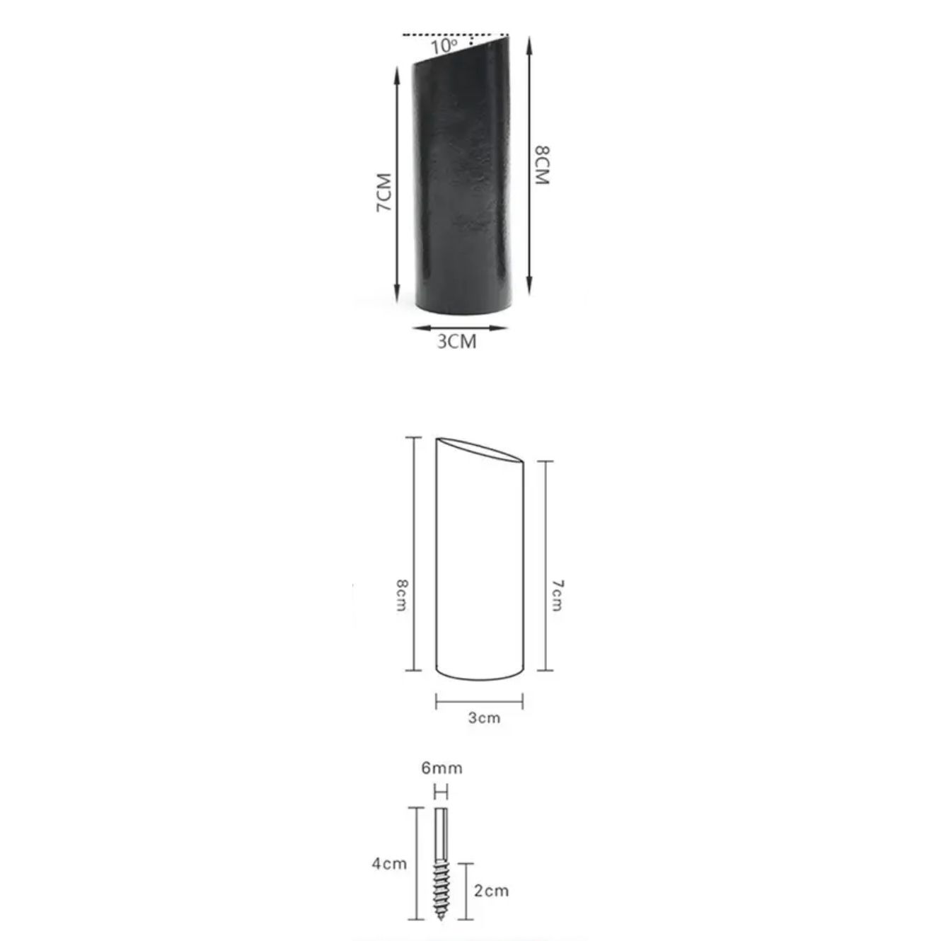 Træ knage (8 cm - sortmalet) - Grebet