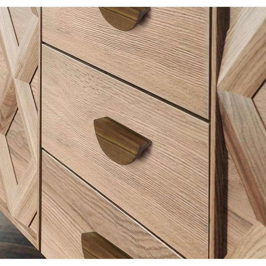 Halvmåne greb i valnøddetræ