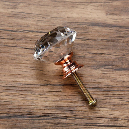 Diamant greb i glas med farvet hardware (Ø: 30 mm) - Grebet